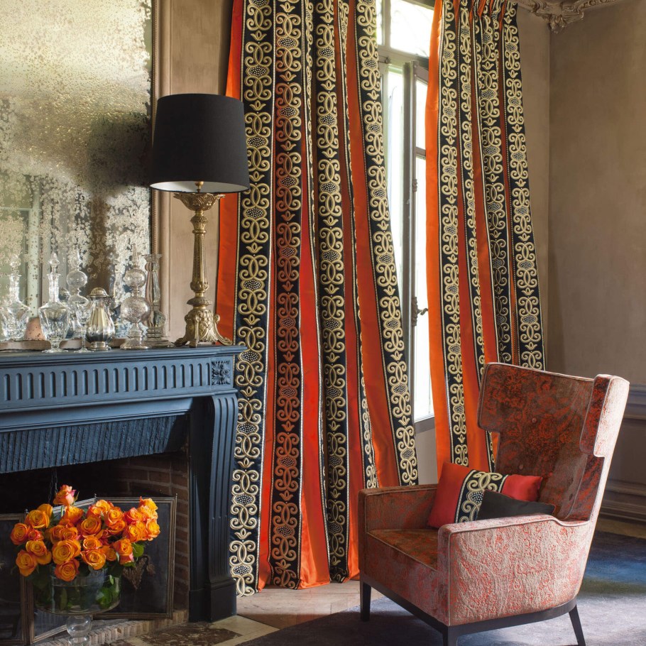 Медные шторы в интерьере