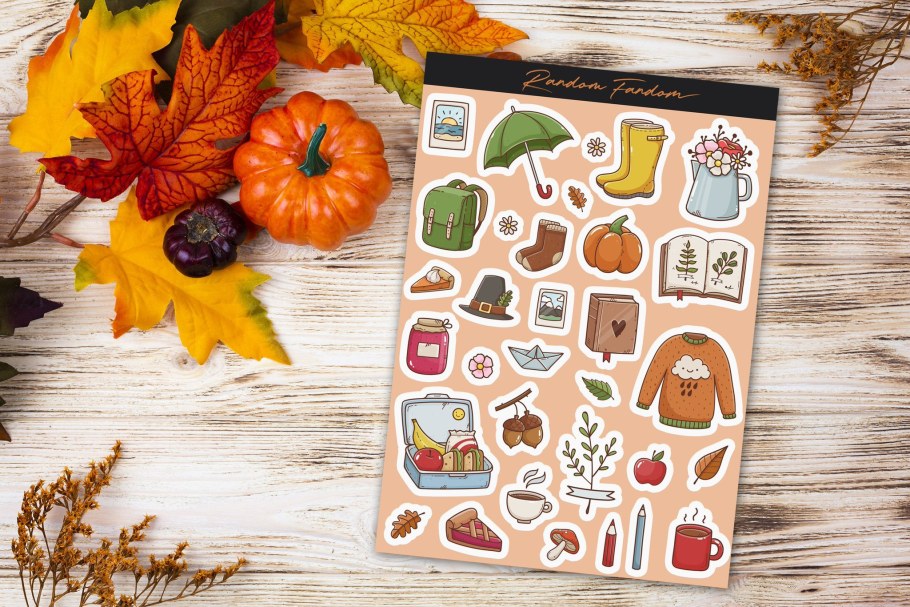 Осенние наклейки для ежедневника