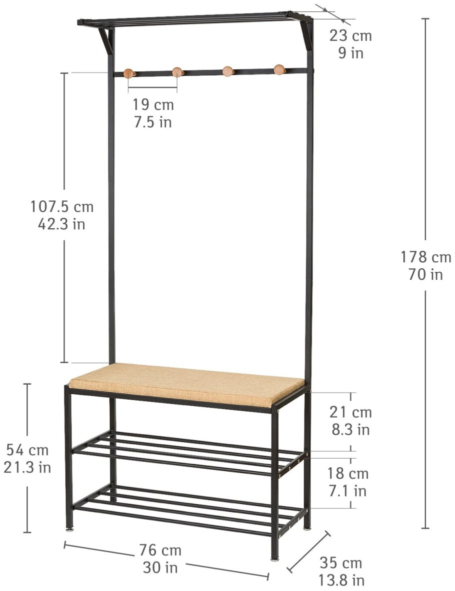 Tatkraft solution вешалка для прихожей с банкеткой и 2-я полками для обуви