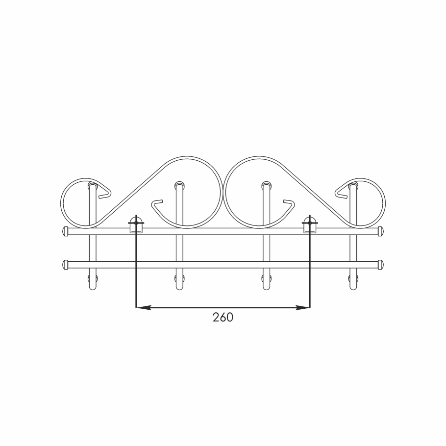 Вешалка вна200бс Ажур 4 белое серебро (5)