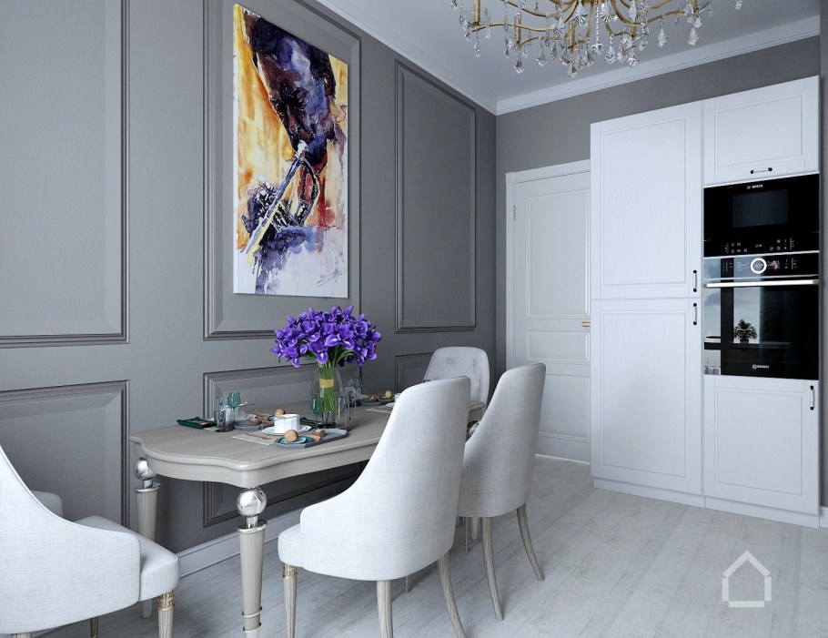 Стены на кухне Неоклассика