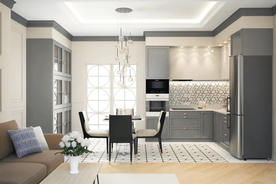 Кухня студия Неоклассика 20кв