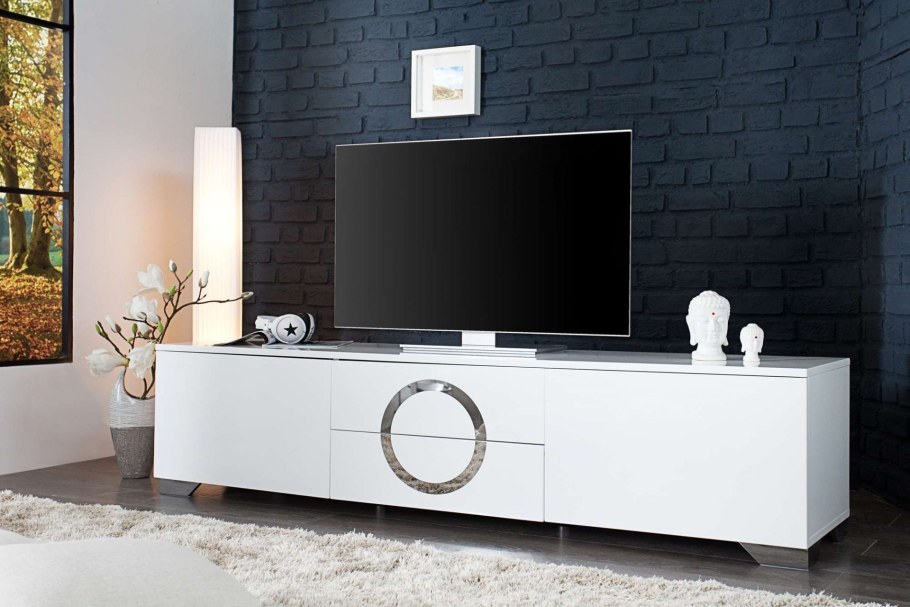 Тумба под телевизор 60*200*45см белая GD-tv004