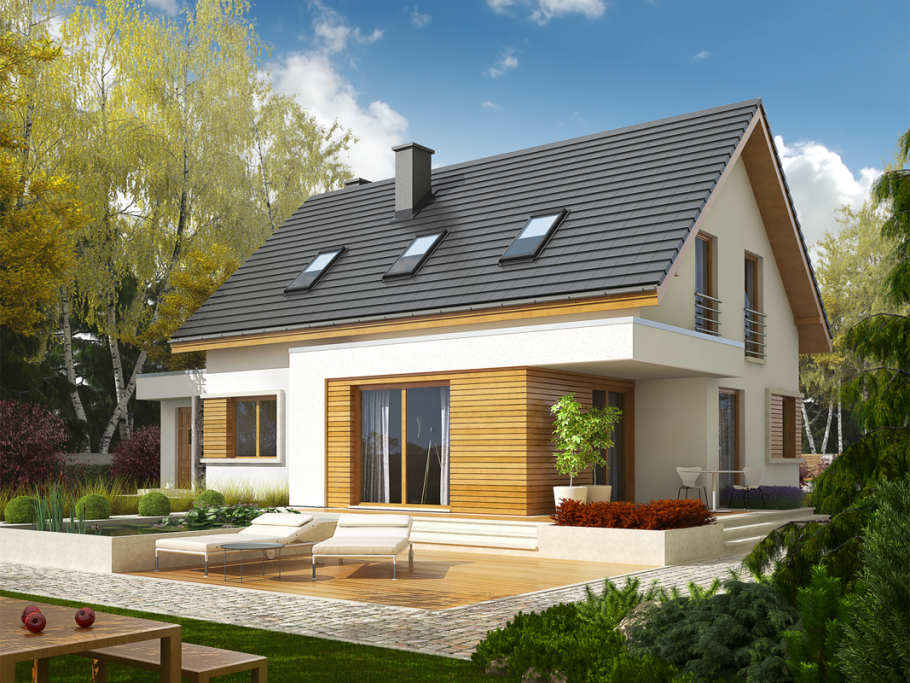 Дом одноэтажный с мансардой 80кв м