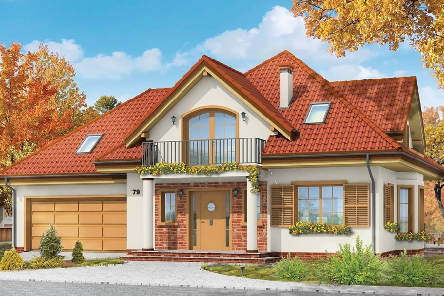 Одноэтажный дом с мансардой 150кв