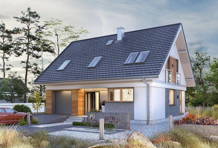 Дом 160м2 двускатная крыша