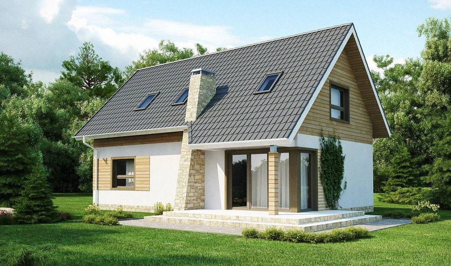 Дом одноэтажный с мансардой 80кв м