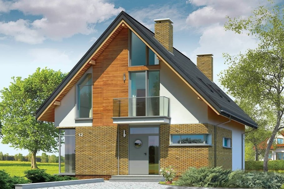 Дом 160м2 двускатная крыша