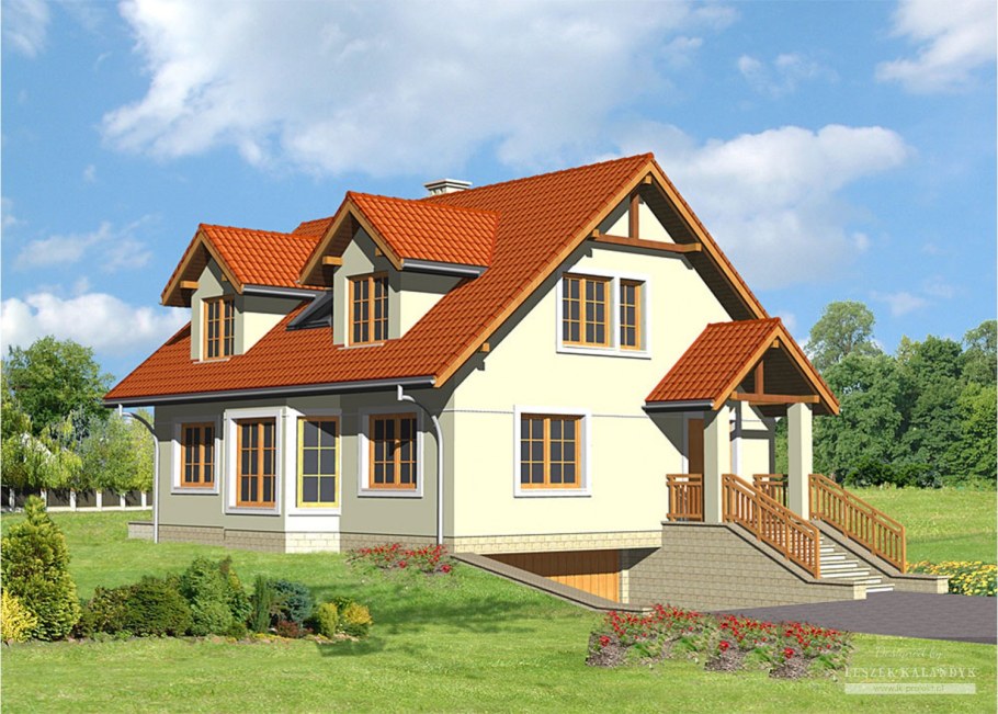 Дом с цокольным этажом и мансардой