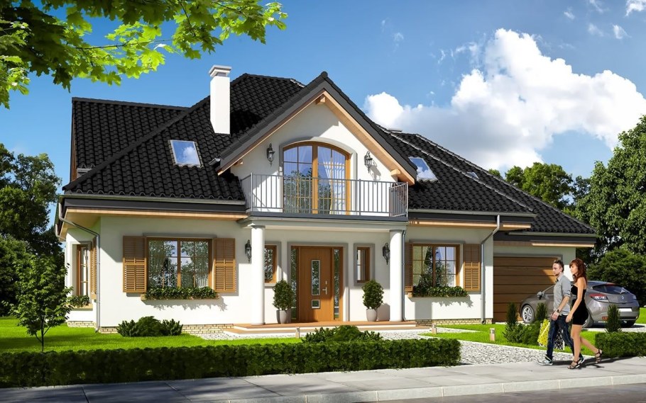 Дом с мансардой и террасой 120кв проект