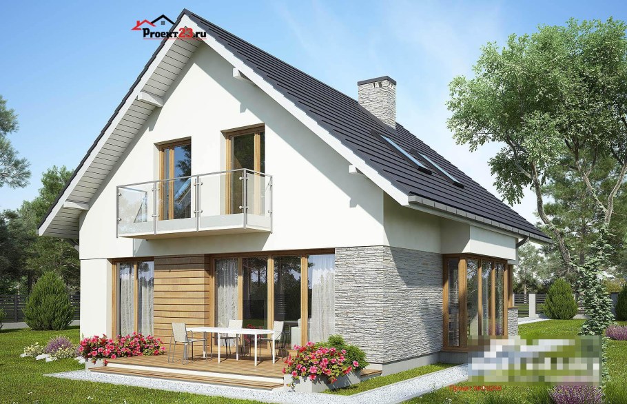 Дом 10х10 с мансардной крышей