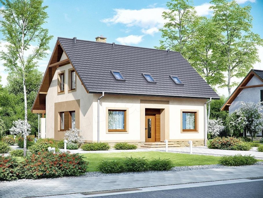 Небольшой домик с мансандрой