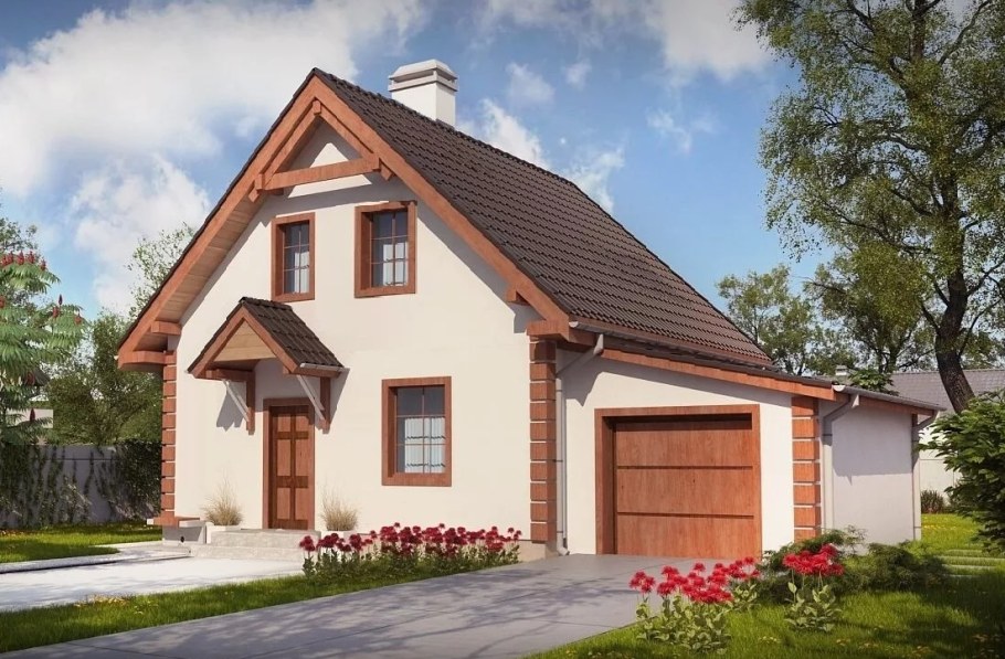 Z500 дом с мансардой с гаражом