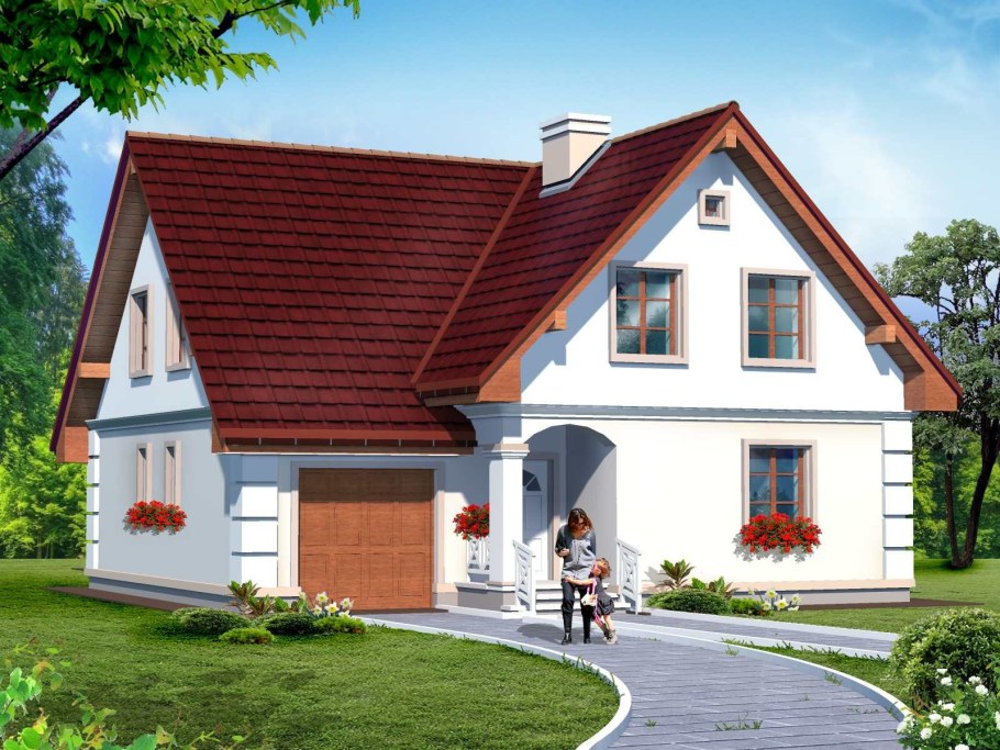 Дом с гаражом 150кв проект