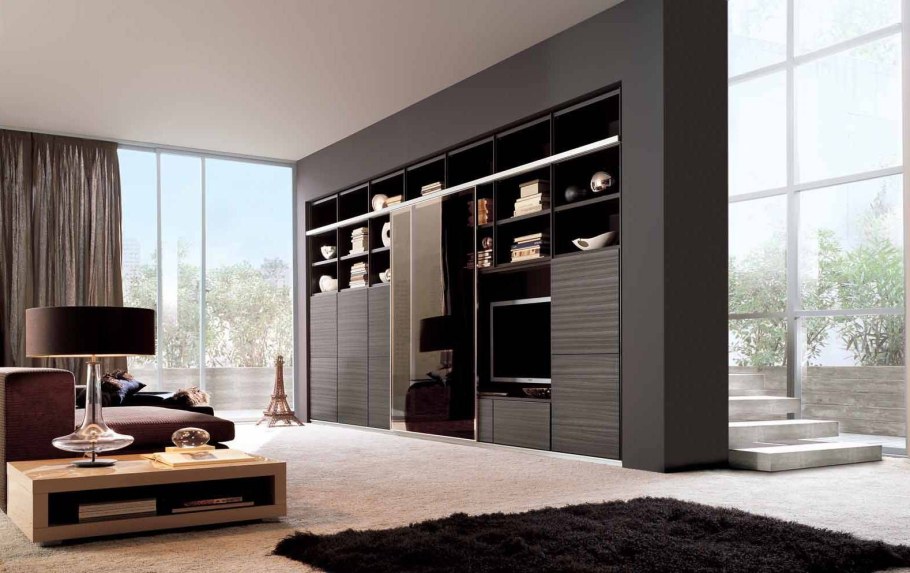 Шкаф в гостиной интерьер