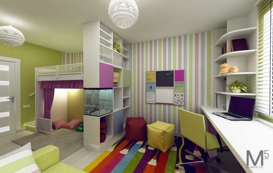 Современная планировка детской комнаты
