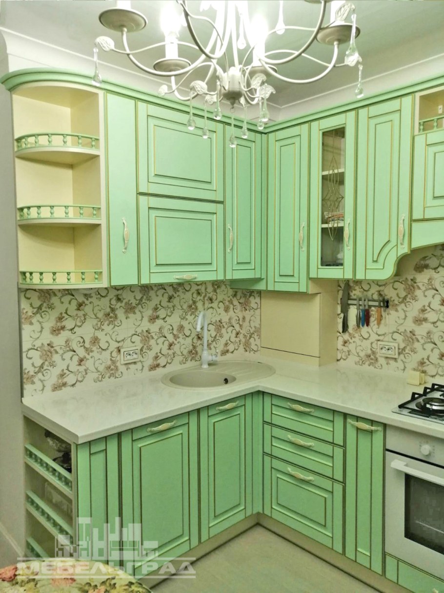 Кухни классика нежно салатовые
