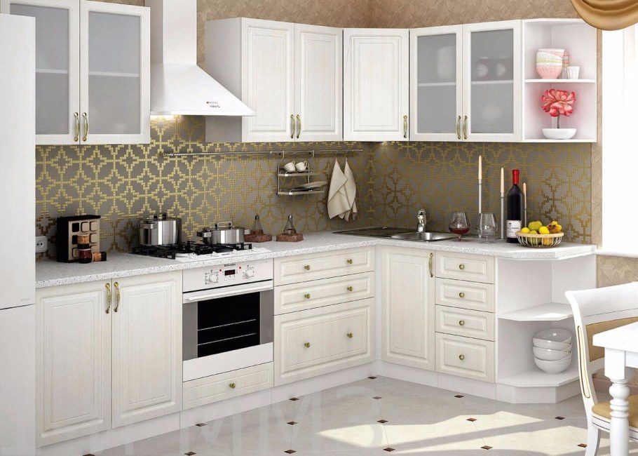 Кухня Виктория угловая белый Сандал