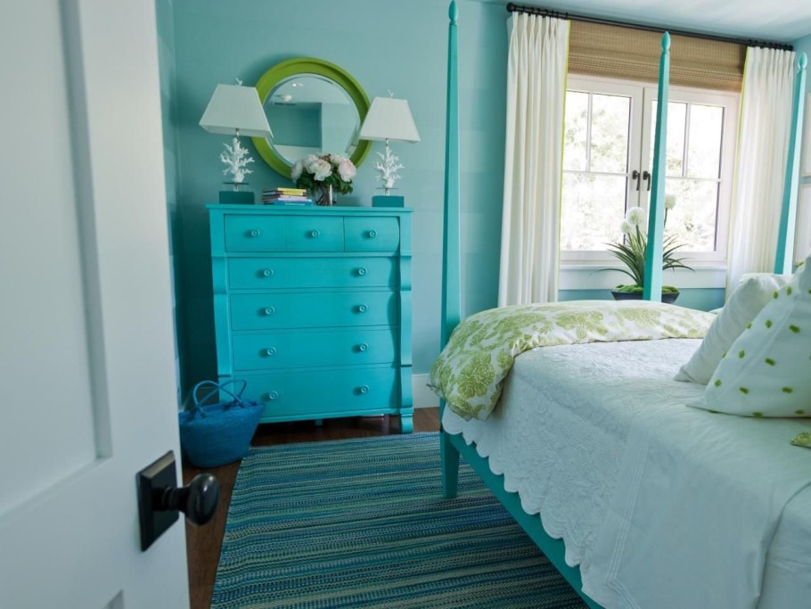 Комната бирюзового цвета интерьер