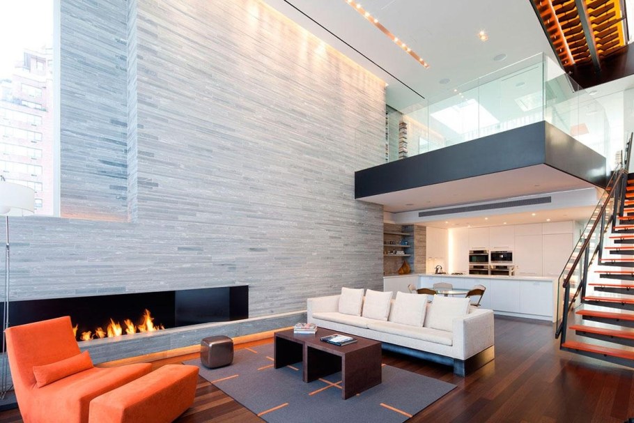 Двухуровневый пентхаус в стиле лофт Нью Йорк