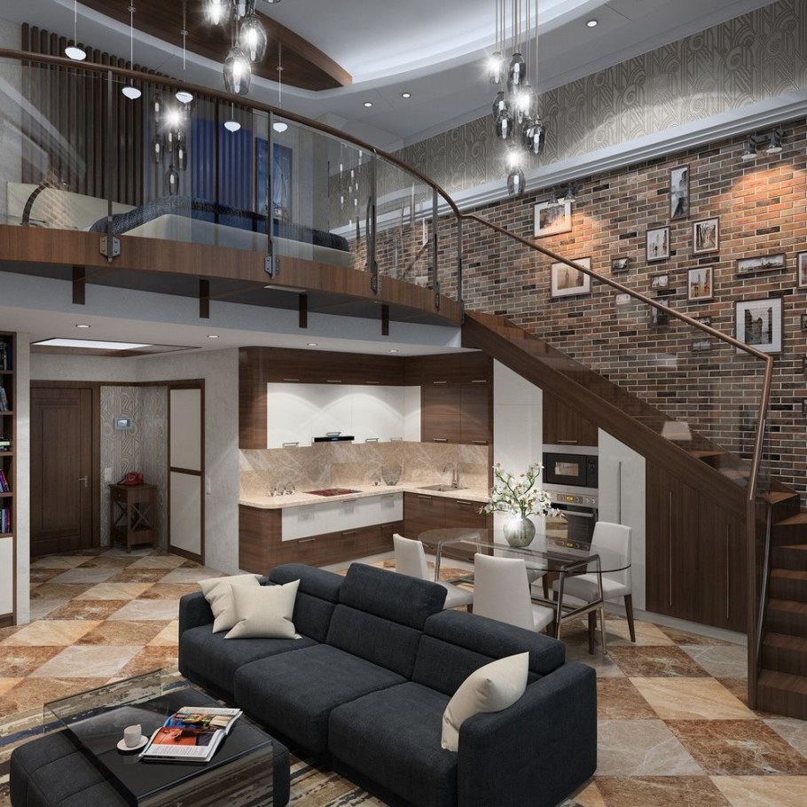 Интерьер двухэтажной квартиры