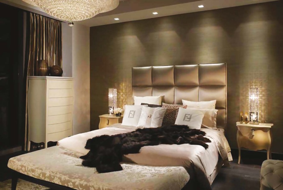 Светильники в интерьере спальни