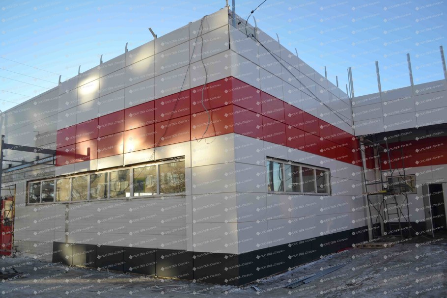 Металлокассеты фасад торговый центр