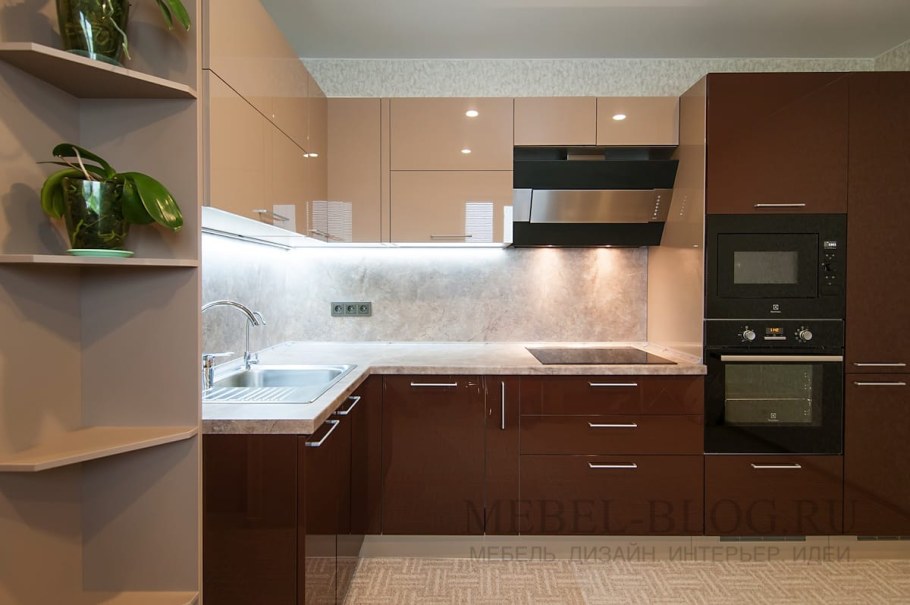 Интерьер кухни в цвете капучино сочетание цветов