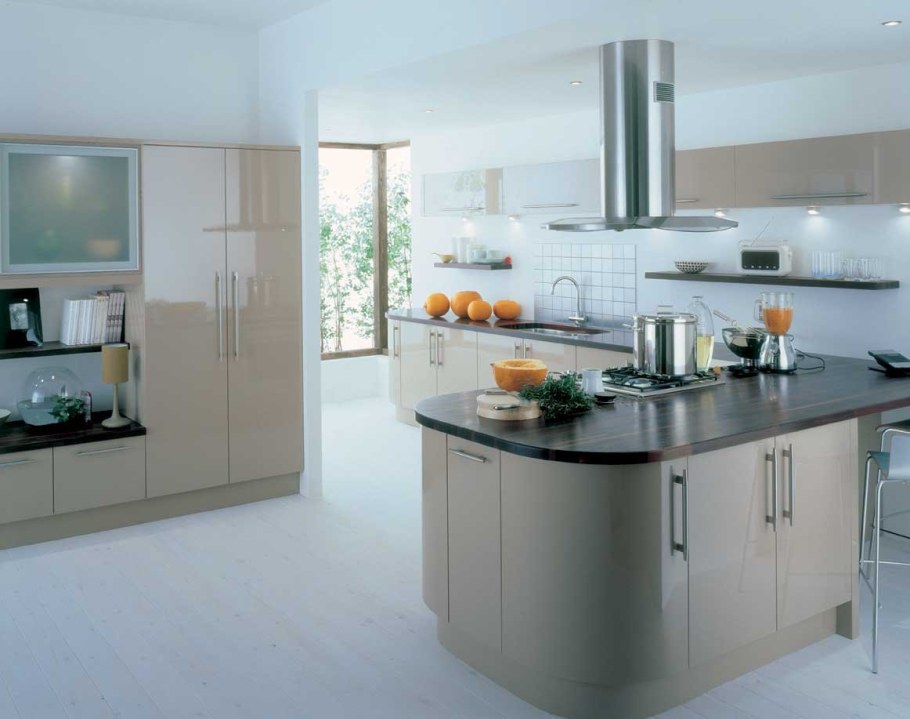 Кухня в цвет капучино современная