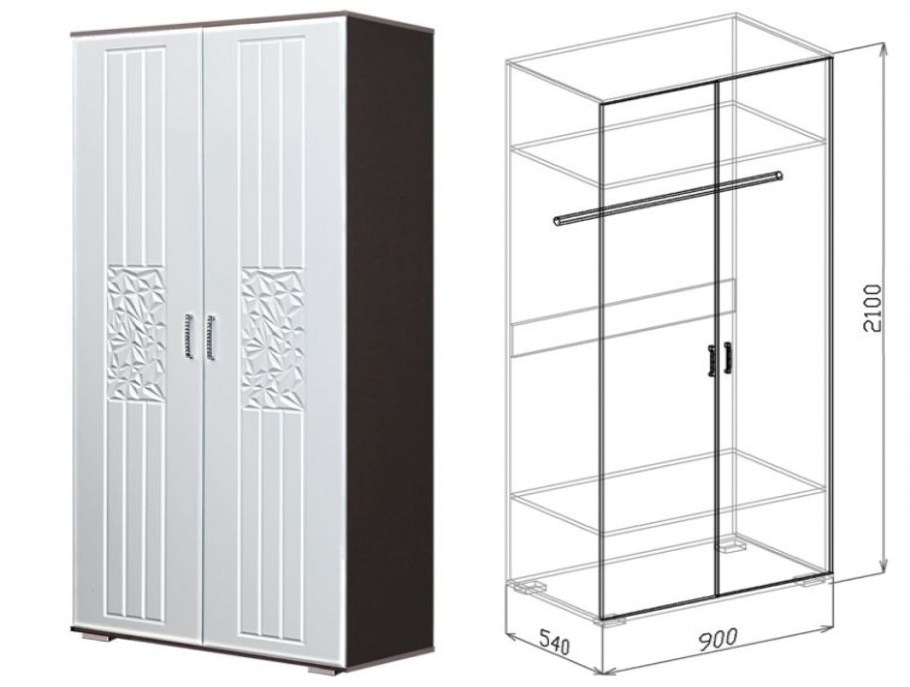 Шкаф платяной Oskar 3d2s