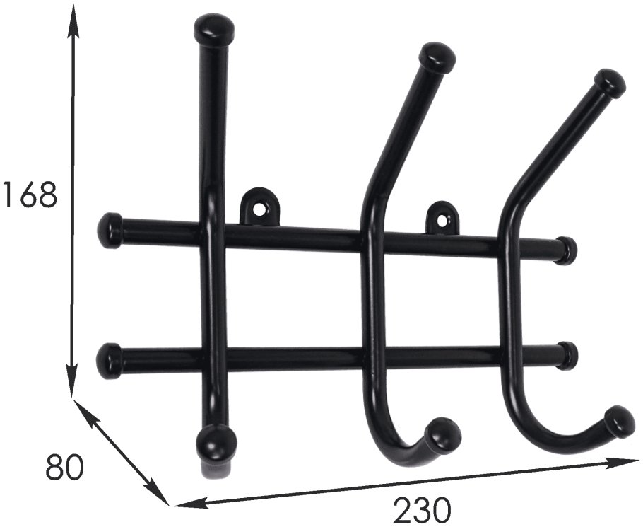 Вешалка настенная. Норма 3 медный антик Вн 64 м