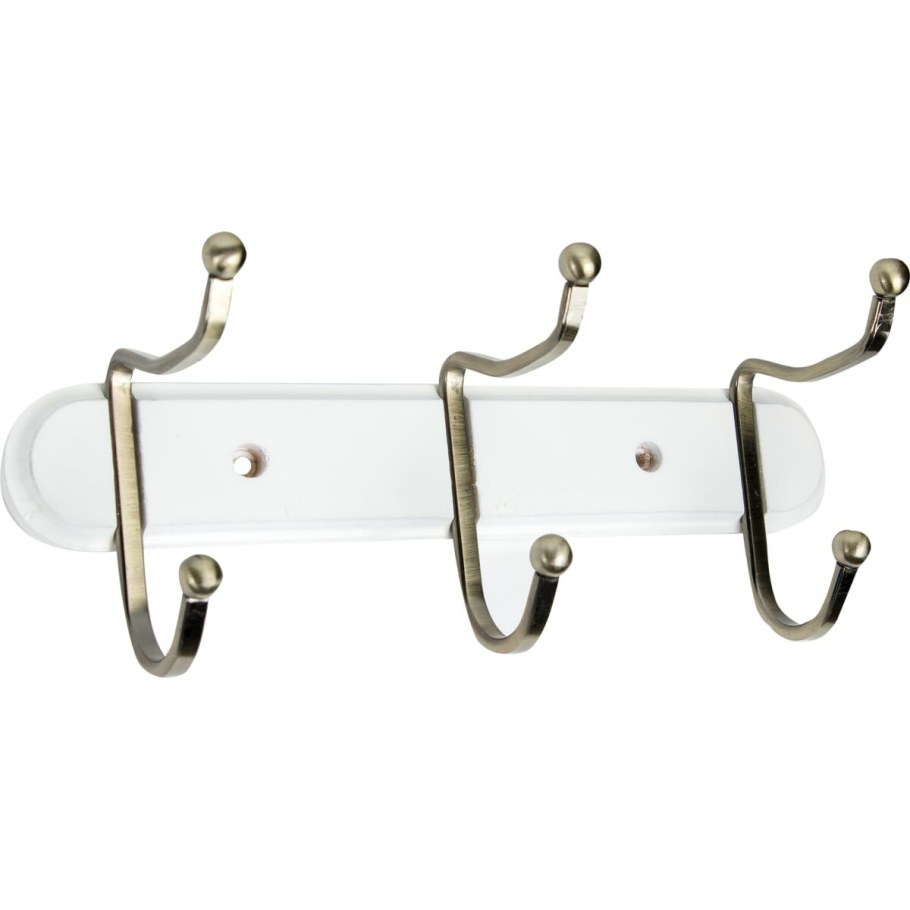 Вешалка 3 крючка 284х188 (белый/серебро)Ника