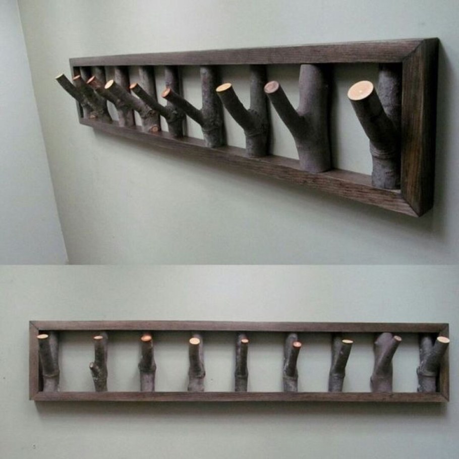 Дизайнерская вешалка настенная из дерева