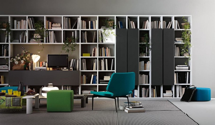 Стеллаж в интерьере