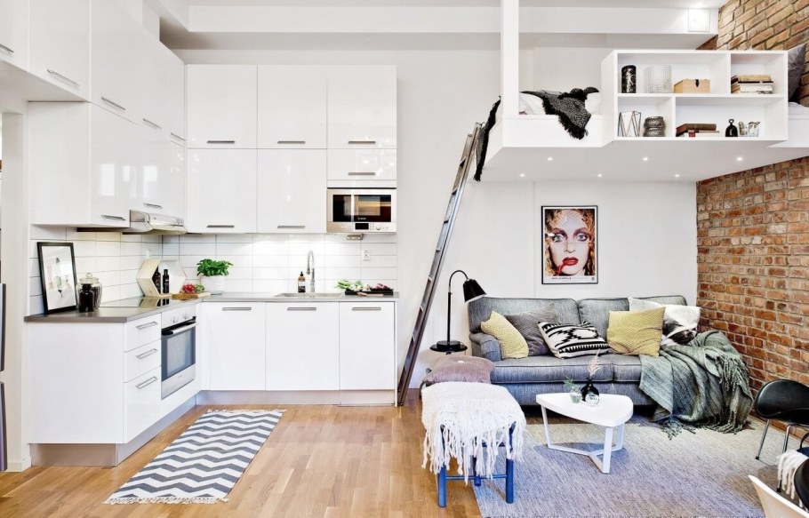 Спальное место второй ярус студия 25 кв