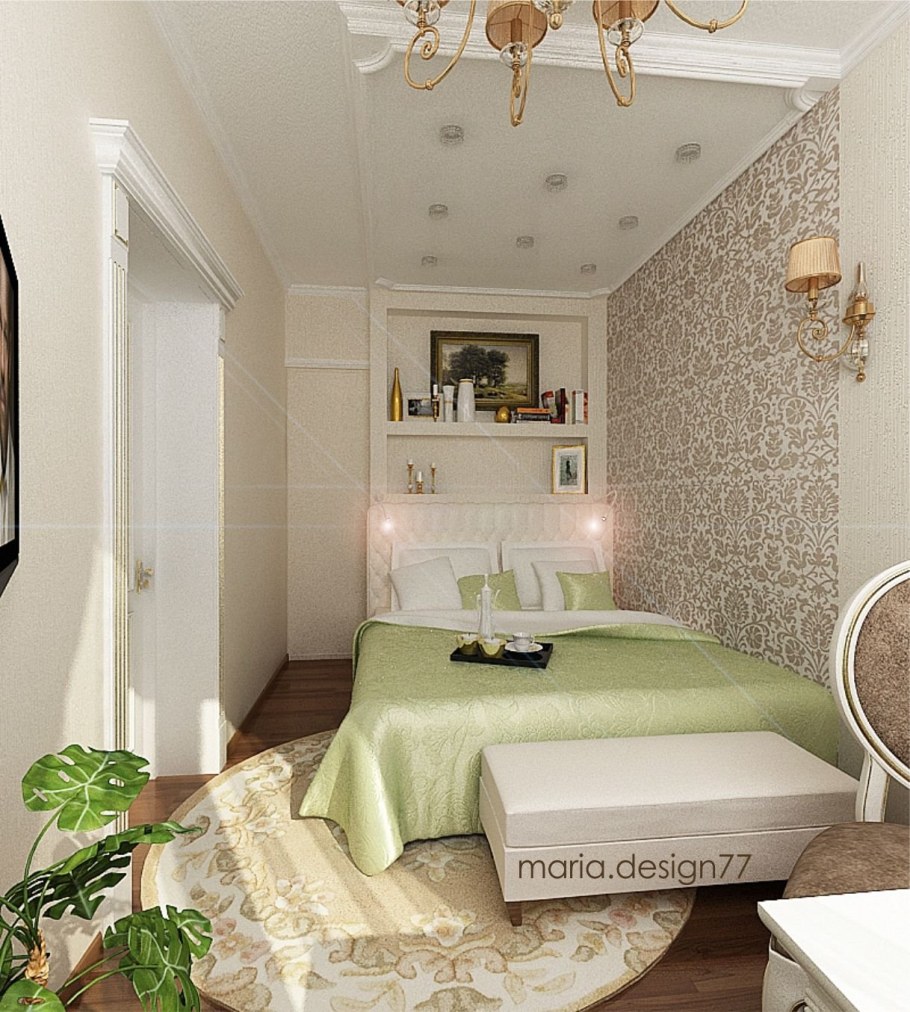 Интерьер спальни маленькой площади