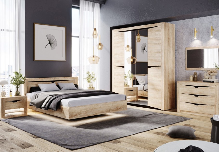 Кровать Версаль 5 1400 дуб Баррик