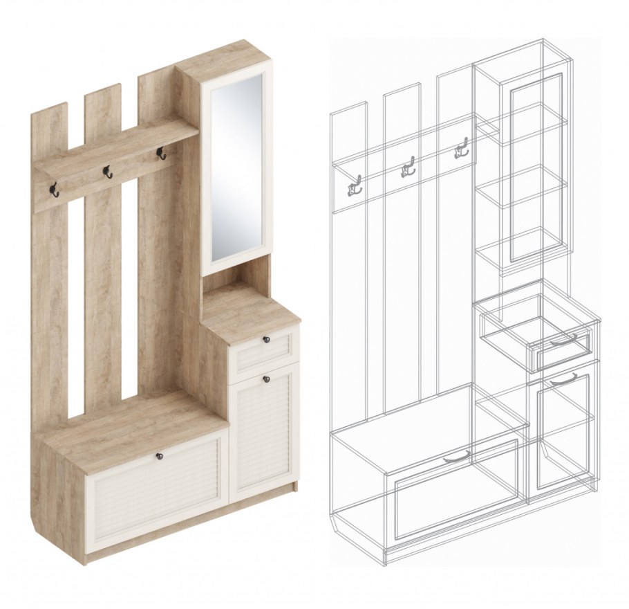 Прихожая Филадельфия дуб Баррик