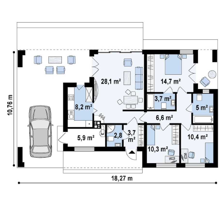 Хай тек дом одноэтажный планировка