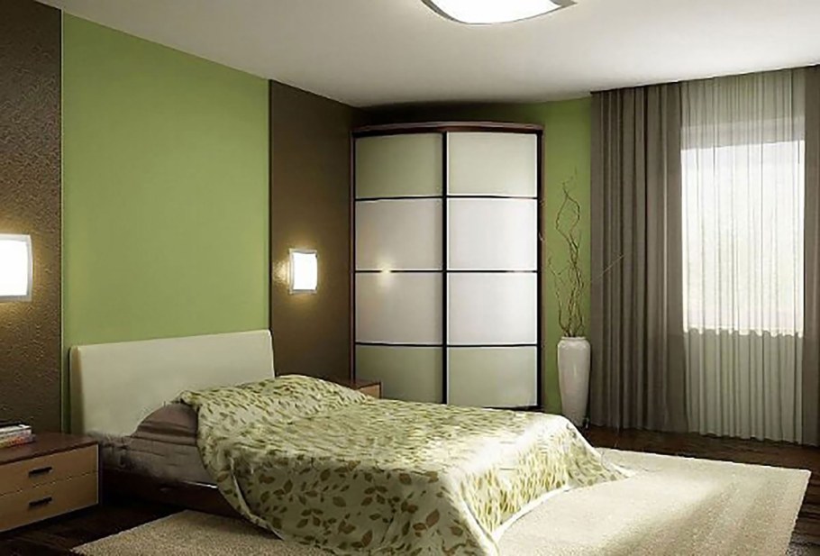 Шкаф купе для зеленой спальни