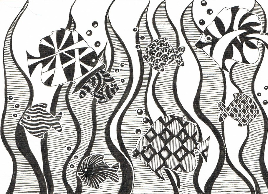 Роспись стаканов в стиле дзен графики