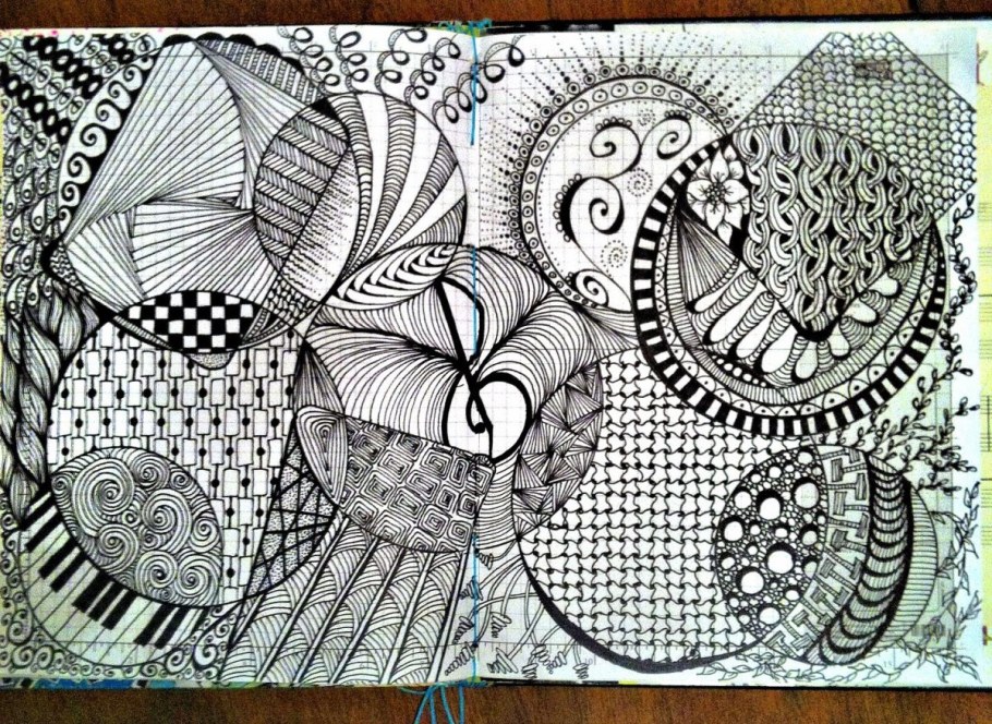 Архитектура в стиле Зентангл