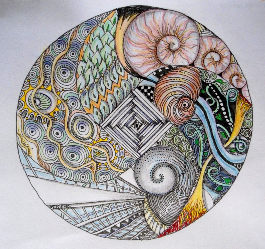 Планеты в технике Зентангл