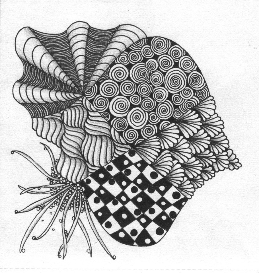 Монстера Зентангл