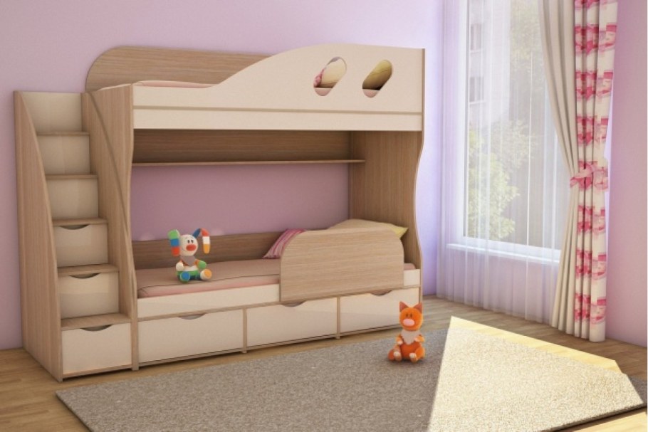 Кровать детская 2х ярусная 1435х635х600