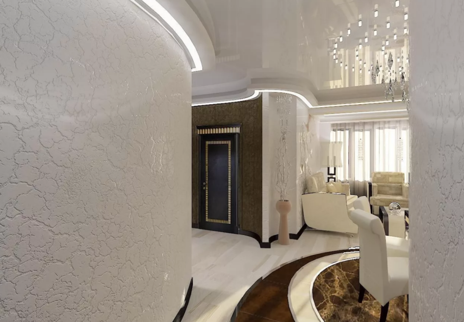 Декоративная штукатурка в зале