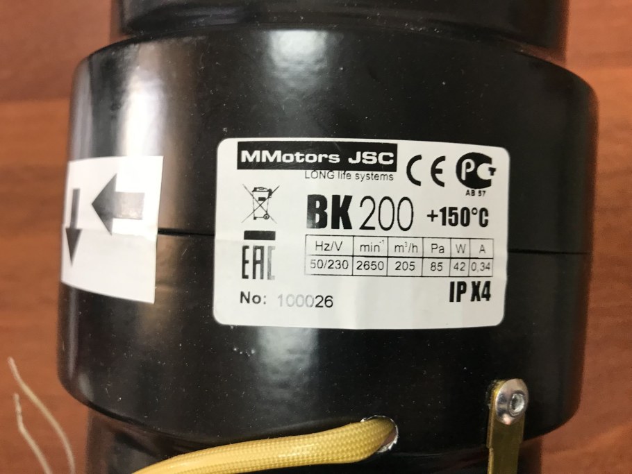 Вентилятор канальный термостойкий mmotors JSC bok 200