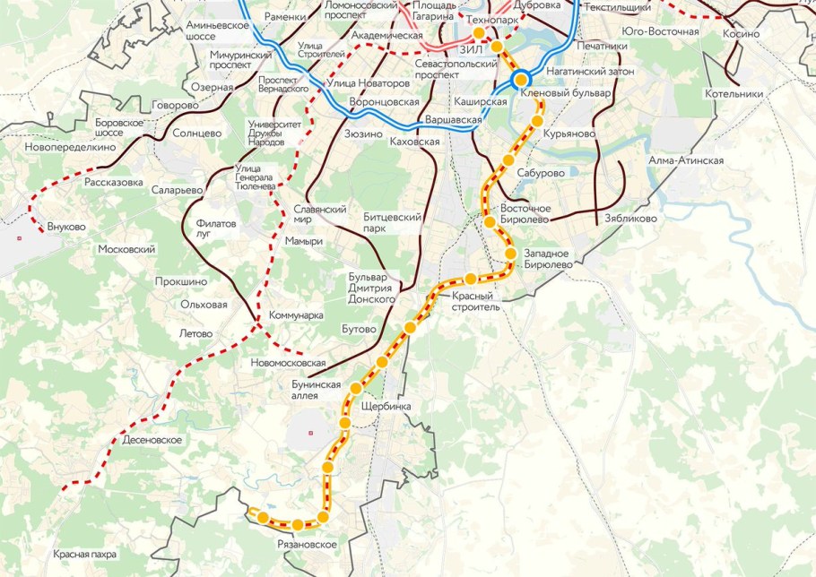 Новая ветка метро Бирюлево схема