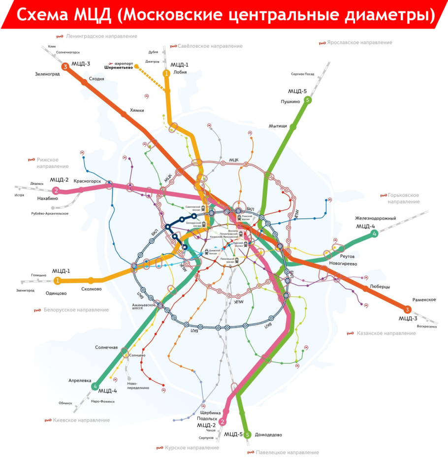Схема метро 2 диаметр