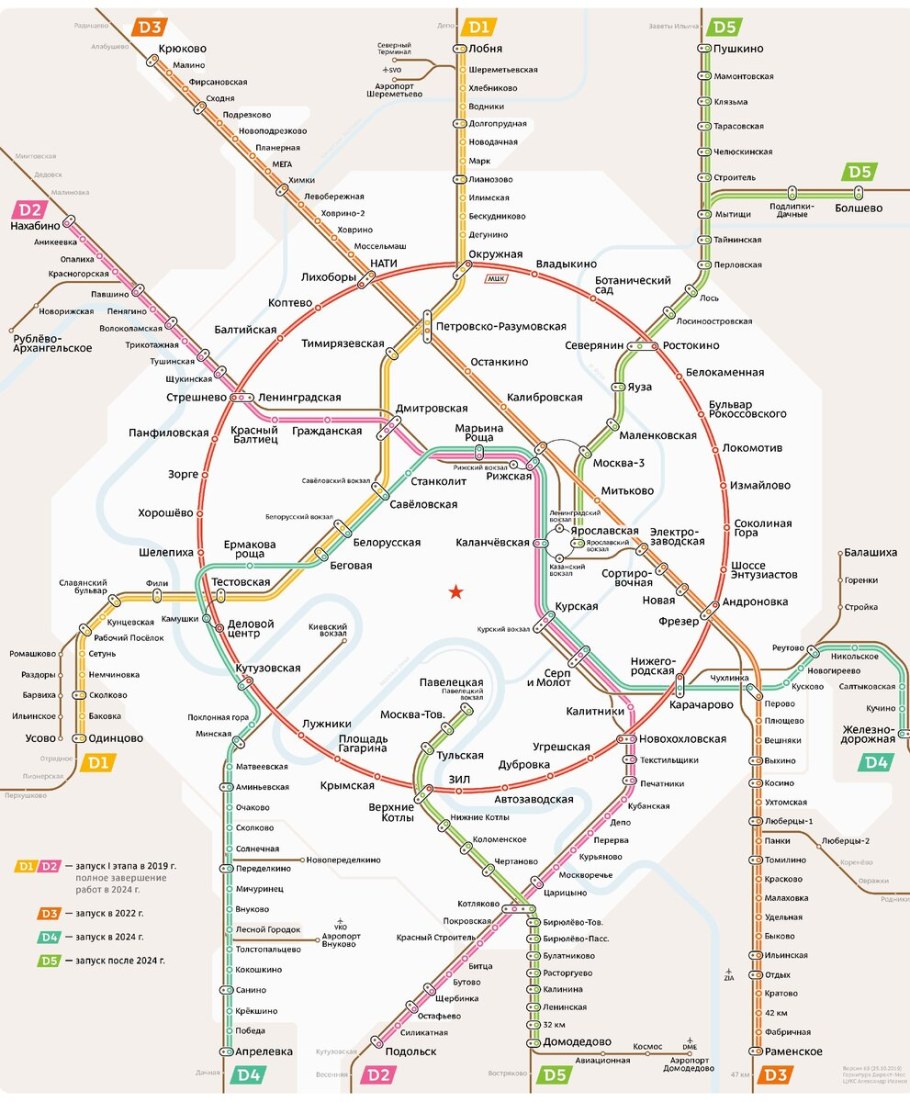 Схема метро Москвы новая